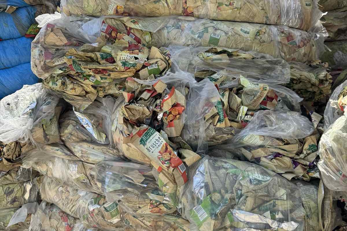 Baled waste packaging