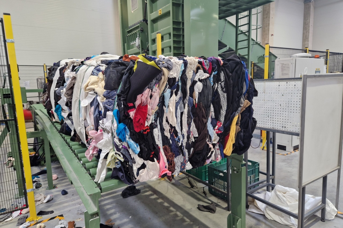 Baled waste textile