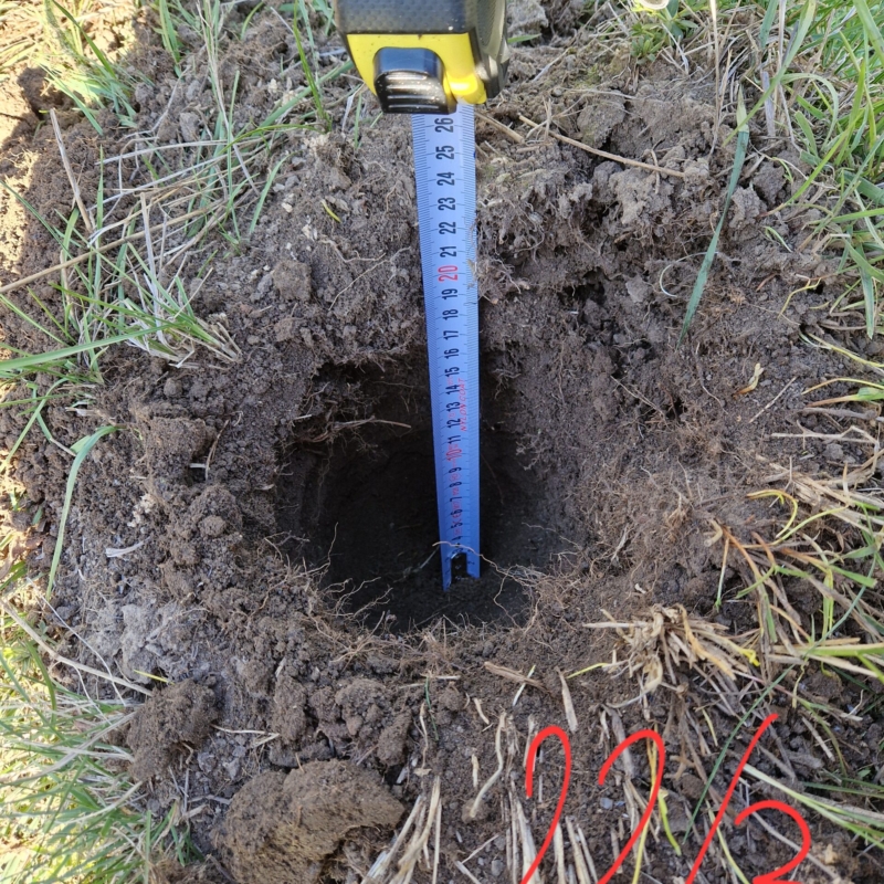 Soil sampling depth measurement